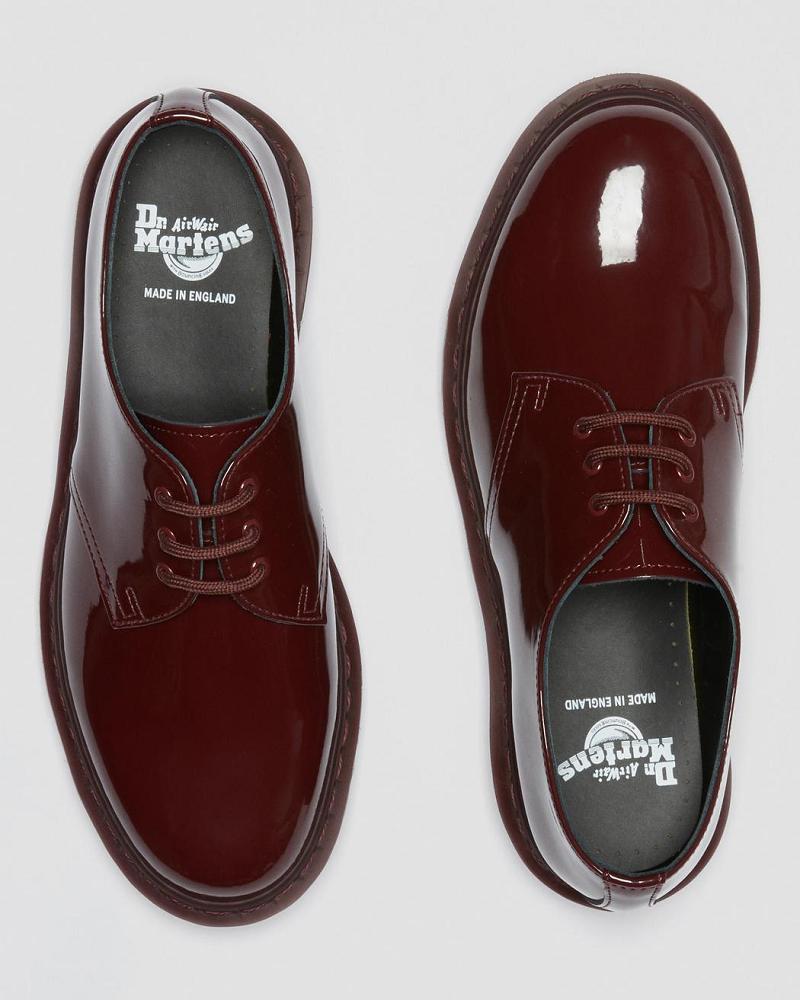 Dr Martens 1461 Made in England Mono Lak Leren Oxford Schoenen Heren Rood | NL 220QMA